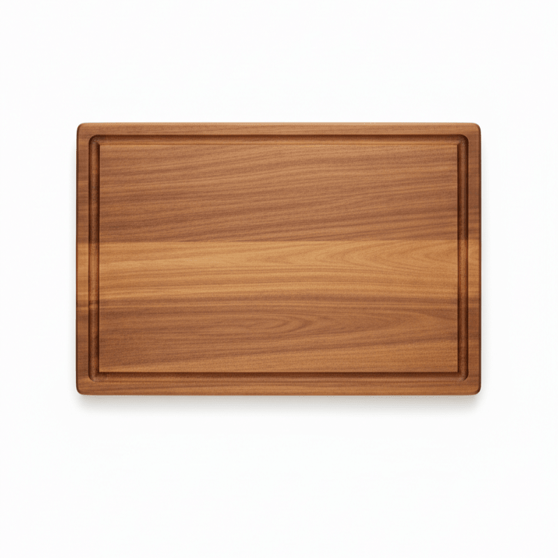 Acacia wood cutting board with a knife-friendly surface, durable design for cooking and serving, measuring 38 x 26 cm. 0