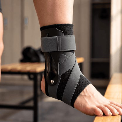Adjustable Ankle Brace for Sprain Recovery with Cross Strap Compression