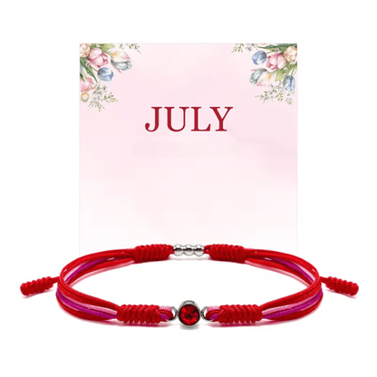 Adjustable birthstone bracelet featuring a sliding closure and an elegant rope cord design, perfect for daily wear and personalized style. 6
