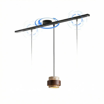 Adjustable ceiling rail for hanging lamp featuring a modern black and white design, 360° swivel capability, and a length of 99 cm. 0