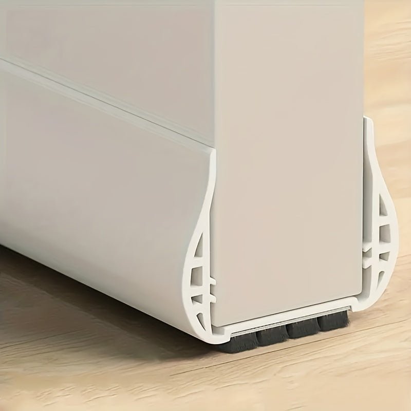 Adjustable door draft stopper made of durable polyester, designed for windproof insulation on doors 3.5-5.5 cm thick, effectively reducing 10