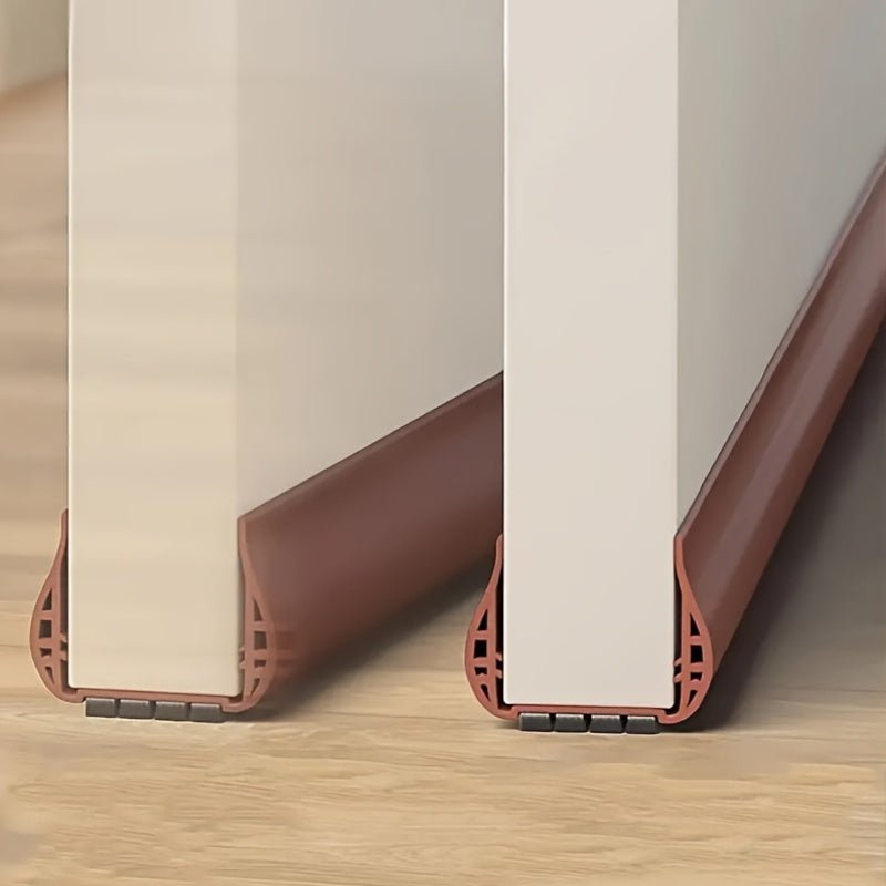 Adjustable door draft stopper made of durable polyester, designed for windproof insulation on doors 3.5-5.5 cm thick, effectively reducing 6