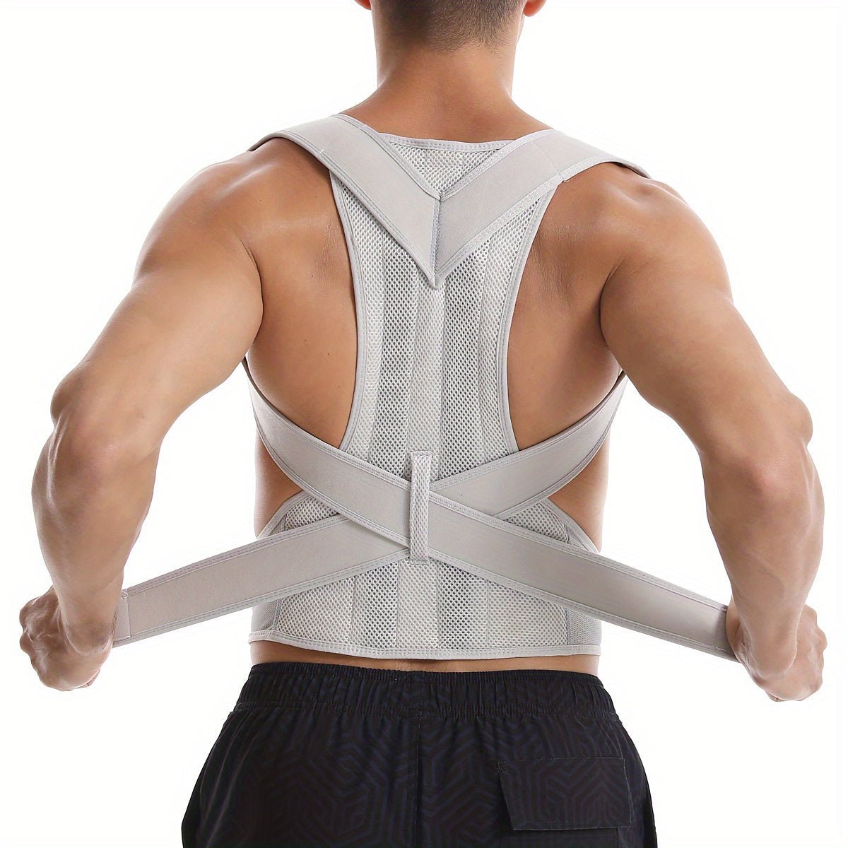 Adjustable posture trainer with lumbar support, featuring a breathable neoprene design for enhanced comfort and support during use. 6