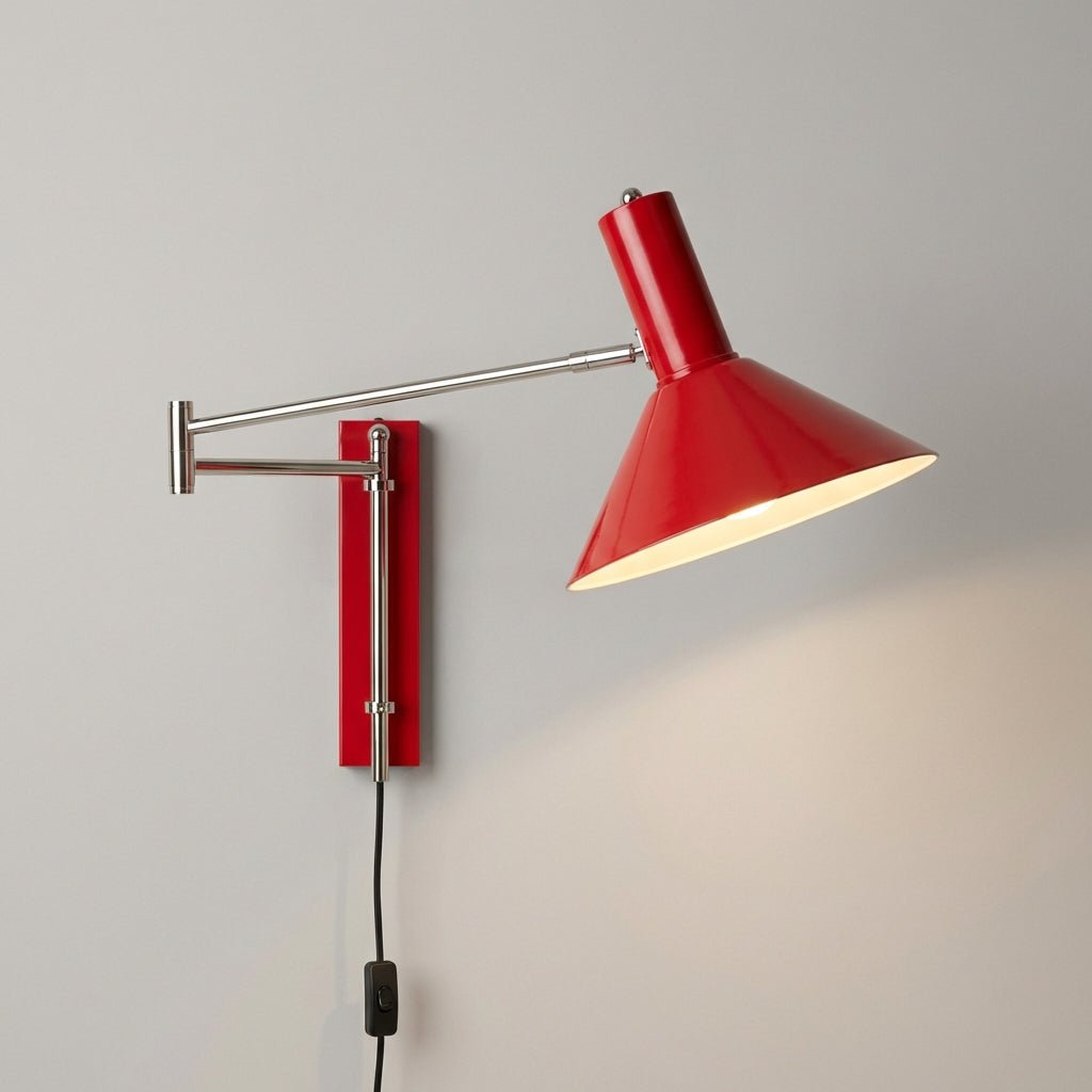 Adjustable wall lamp with plug-in design, featuring a modern metal sconce ideal for contemporary interiors, showcasing sleek lines and versatile positioning for optimal lighting. 2