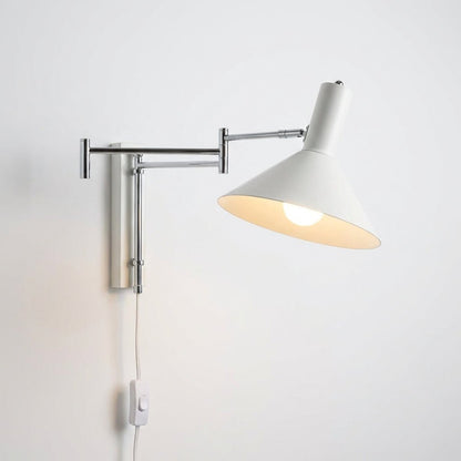 Adjustable wall lamp with plug-in design, featuring a modern metal sconce ideal for contemporary interiors, showcasing sleek lines and versatile positioning for optimal lighting. 7