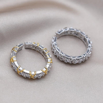 Adjustable wellness ring featuring magnetic zirconia and titanium ion therapy in an elegant gold and silver design, promoting health and style. 5