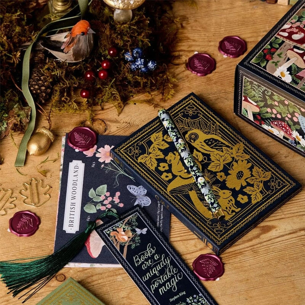Advent Calendar featuring 24 days of stationery and office supplies, designed with a charming winter forest theme. 5