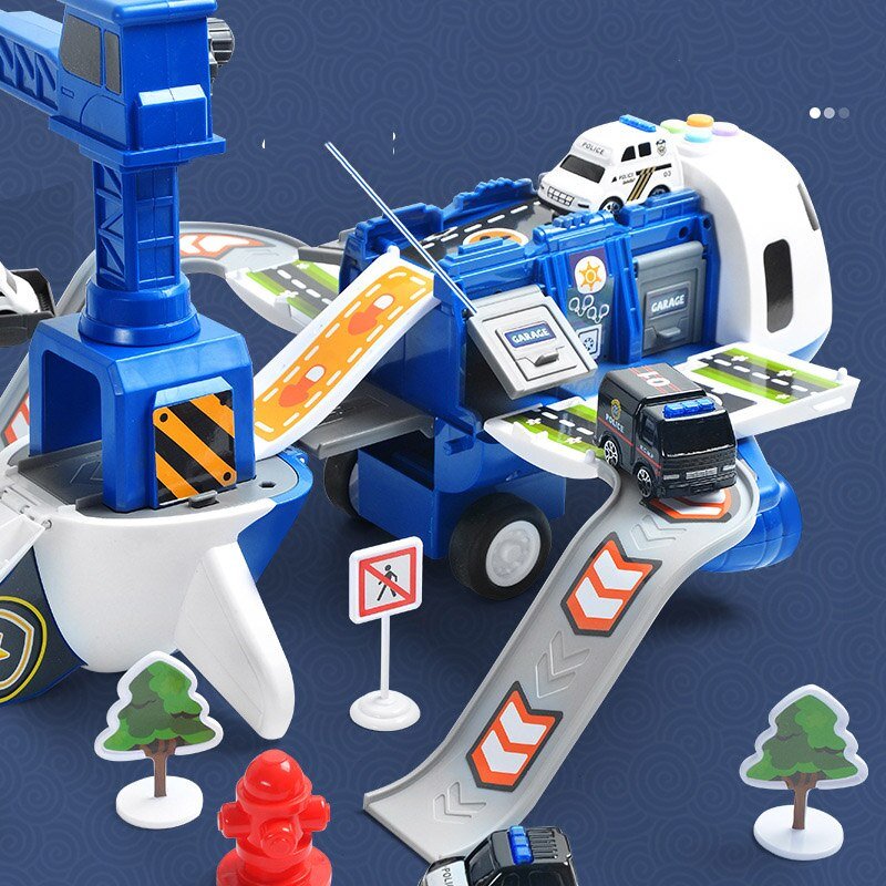 Adventure Plane Set featuring 6 colorful mini construction vehicles designed for kids aged 3-6, made from safe plastic for imaginative play. 6