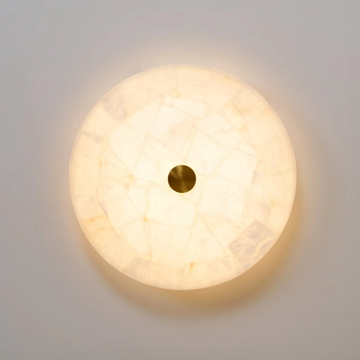 Alabaster flush mount ceiling light featuring a modern design with integrated LED for soft ambient lighting in contemporary interiors. 6