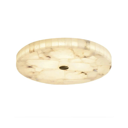 Alabaster flush mount ceiling light featuring a modern design with integrated LED for soft ambient lighting in contemporary interiors. 2