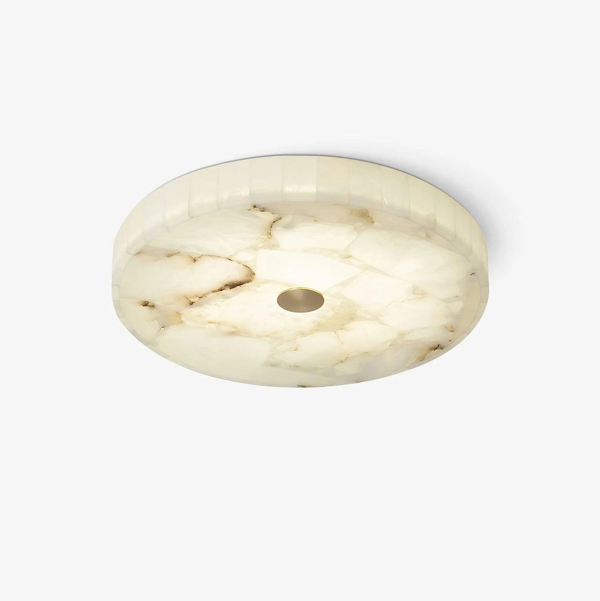 Alabaster flush mount ceiling light featuring a modern design with integrated LED for soft ambient lighting in contemporary interiors. 3
