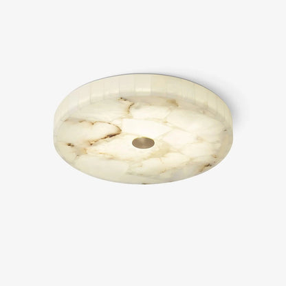 Alabaster flush mount ceiling light featuring a modern design with integrated LED for soft ambient lighting in contemporary interiors. 3