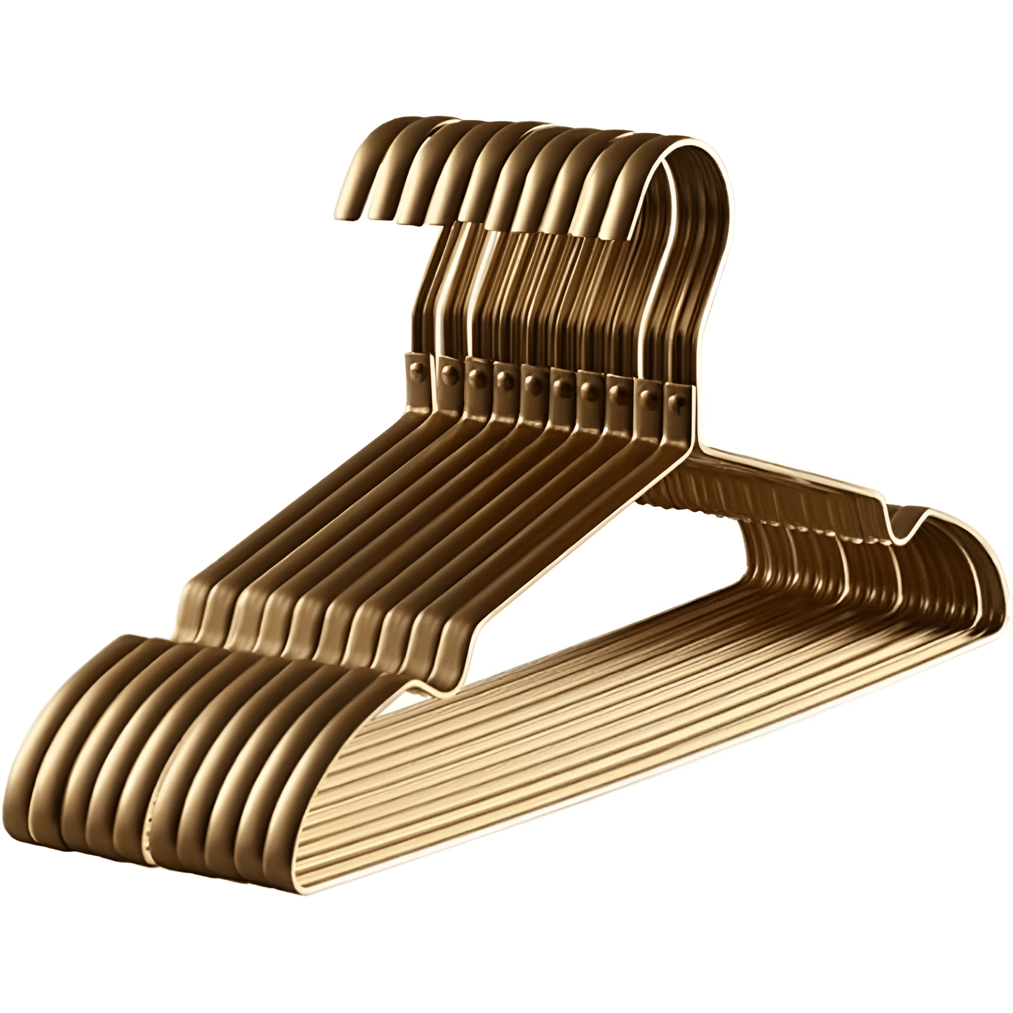Aluminum clothes hangers with non-slip finish, featuring a space-saving slim design ideal for durable wardrobe organization. 1