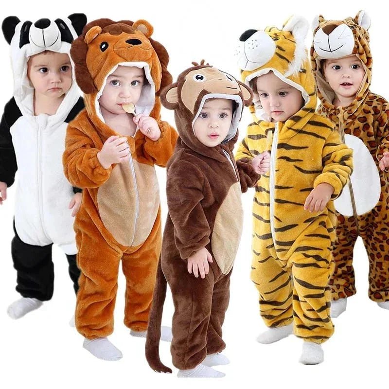 Adorable animal-inspired baby onesies made from soft fabric, featuring a cozy fit for ultimate comfort and style. 1