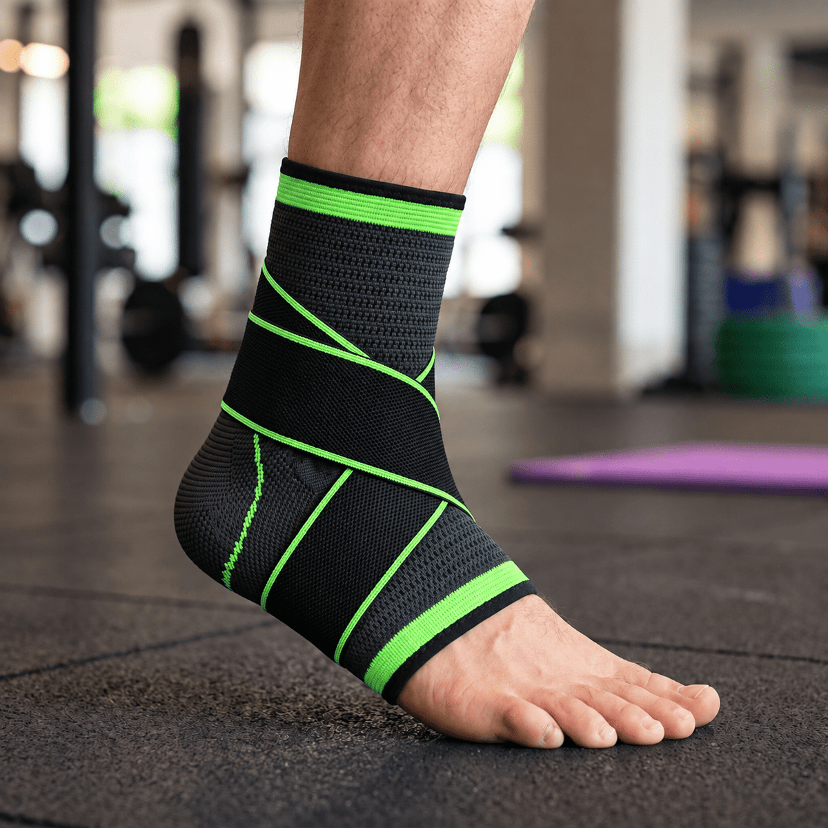 Ankle Support Brace with Adjustable Straps and Compression