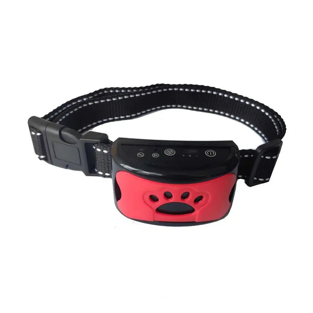 Anti-bark dog collar featuring adjustable vibration modes, designed as a humane training solution suitable for all dog sizes. 10