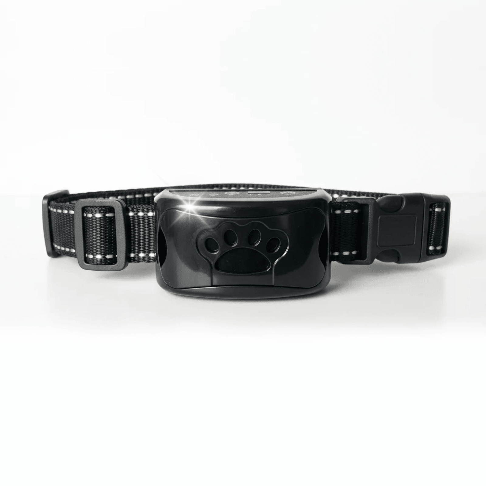 Anti-bark dog collar featuring adjustable vibration modes, designed as a humane training solution suitable for all dog sizes. 0