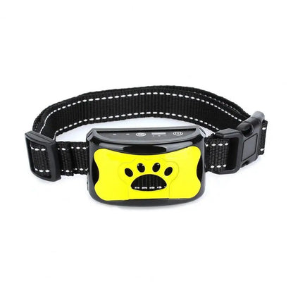Anti-bark dog collar featuring adjustable vibration modes, designed as a humane training solution suitable for all dog sizes. 14