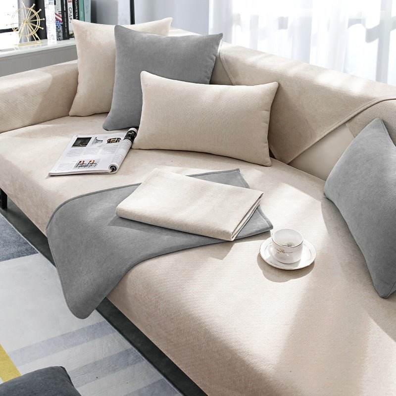 Anti-slip sofa cover designed for pet protection and stain resistance, featuring durable washable fabric and a modern design, available in multiple colors. 3