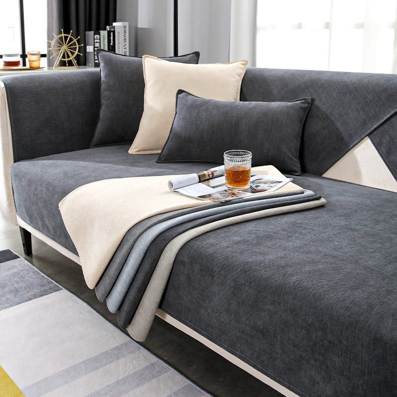 Anti-slip sofa cover designed for pet protection and stain resistance, featuring durable washable fabric and a modern design, available in multiple colors. 5
