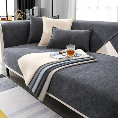 Anti-slip sofa cover designed for pet protection and stain resistance, featuring durable washable fabric and a modern design, available in multiple colors. 5
