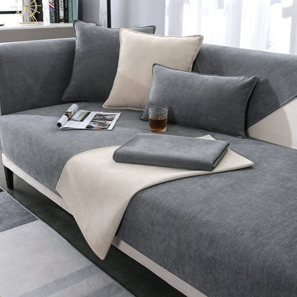Anti-slip sofa cover designed for pet protection and stain resistance, featuring durable washable fabric and a modern design, available in multiple colors. 2