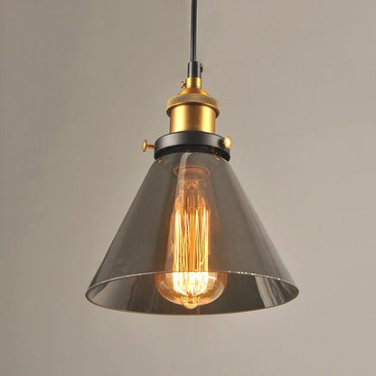 Antique glass pendant lamp featuring a dimmable function, designed in Art Déco style with gray glass and metal accents, ideal for kitchen lighting, 10