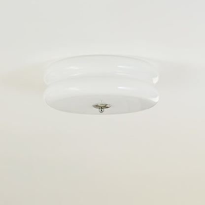 Art Deco ceiling lamp featuring a vintage iron and glass design, equipped with integrated LED light, perfect for illuminating dining rooms. 9
