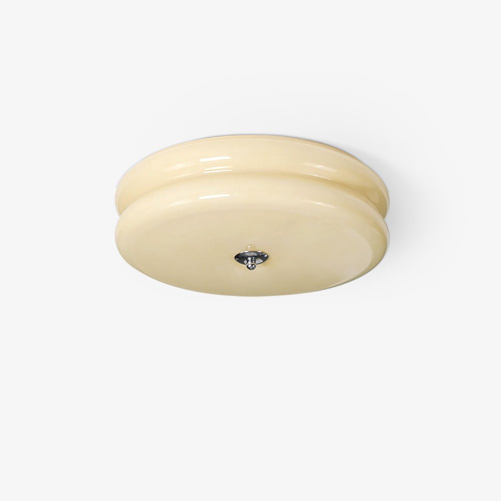 Art Deco ceiling lamp featuring a vintage iron and glass design, equipped with integrated LED light, perfect for illuminating dining rooms. 0