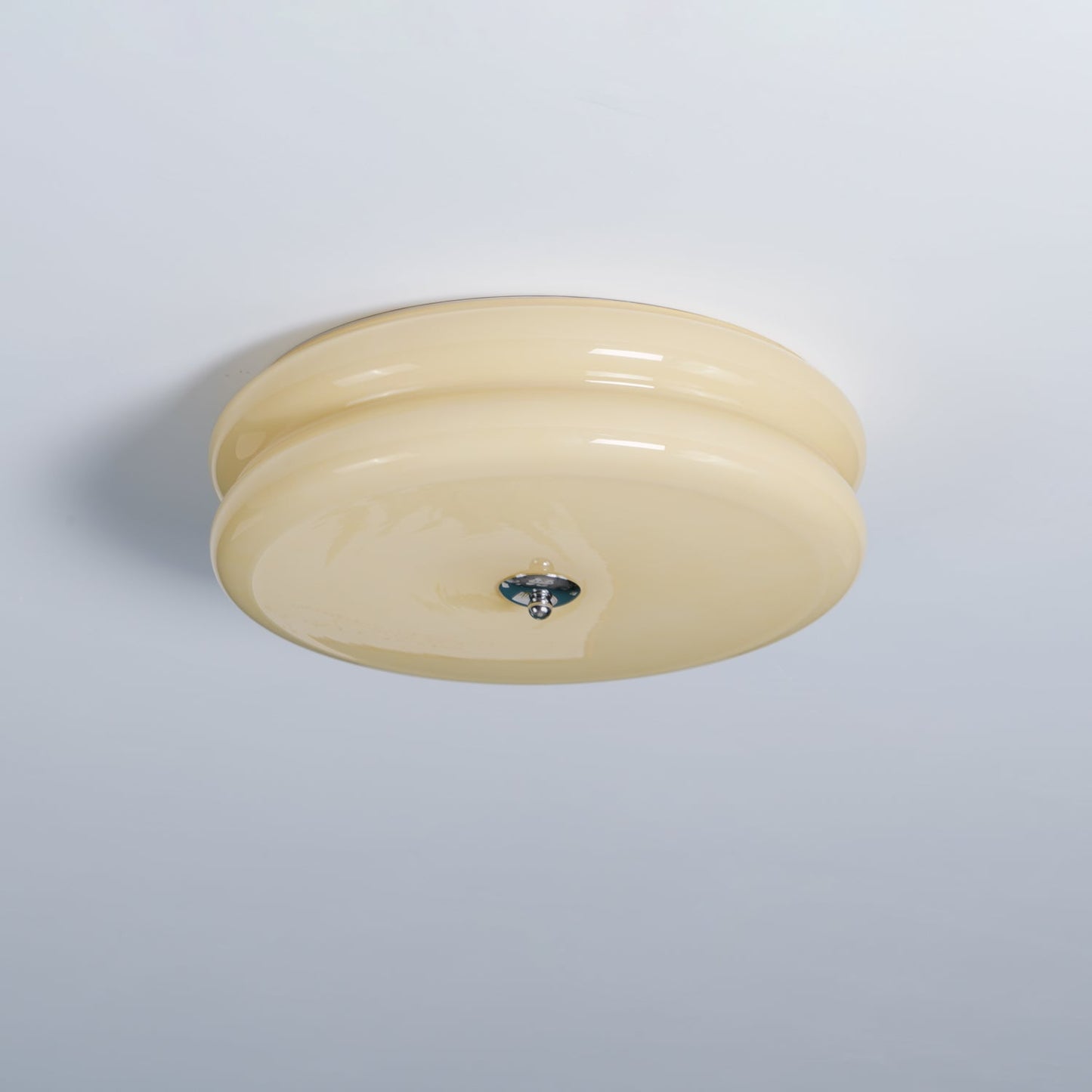 Art Deco ceiling lamp featuring a vintage iron and glass design, equipped with integrated LED light, perfect for illuminating dining rooms. 1