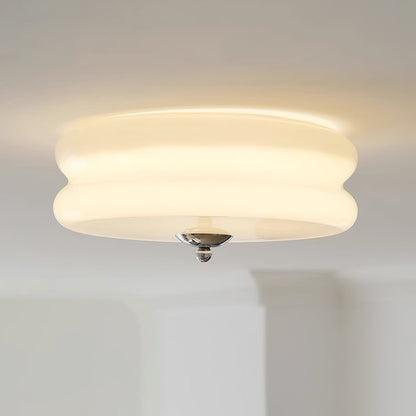 Art Deco ceiling lamp featuring a vintage iron and glass design, equipped with integrated LED light, perfect for illuminating dining rooms. 6