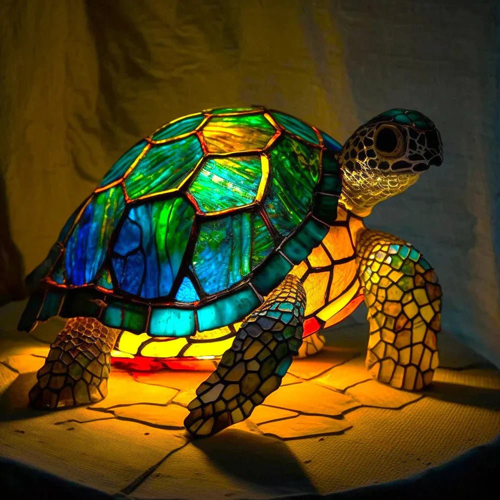 Artistic ceiling lamp featuring a colorful stained glass design with 20 intricate animal motifs, set in a durable aluminum fixture, perfect for creating a cozy ambiance 10