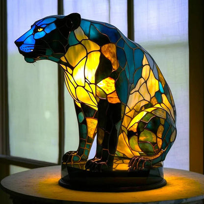 Artistic ceiling lamp featuring a colorful stained glass design with 20 intricate animal motifs, set in a durable aluminum fixture, perfect for creating a cozy ambiance 3