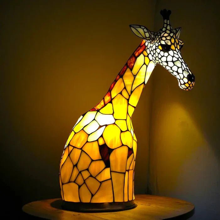Artistic ceiling lamp featuring a colorful stained glass design with 20 intricate animal motifs, set in a durable aluminum fixture, perfect for creating a cozy ambiance 8