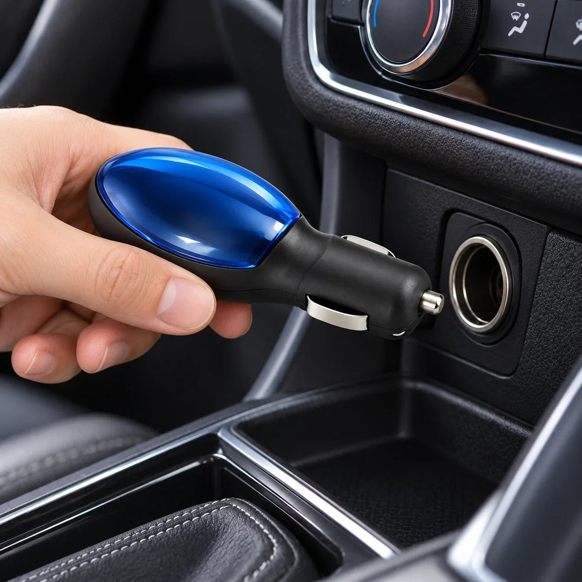 Automotive Fuel Saver Device designed for efficient performance, showcasing a sleek plug-in accessory ideal for everyday driving, enhancing fuel efficiency and reducing costs. 3