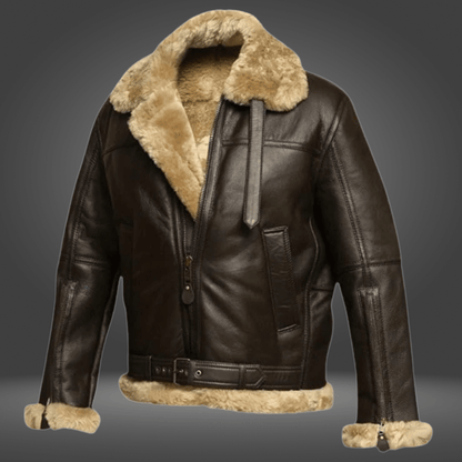Aviator jacket with faux fur lining featuring a modern minimalist design, perfect for stylish winter outfits. 0