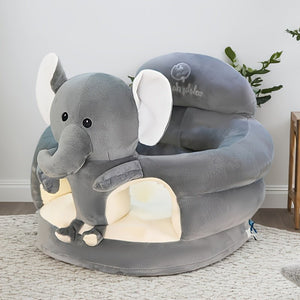 Baby chair featuring a sturdy backrest and plush material, designed in a cheerful yellow bird pattern for ultimate comfort and support for infants and toddlers. 0