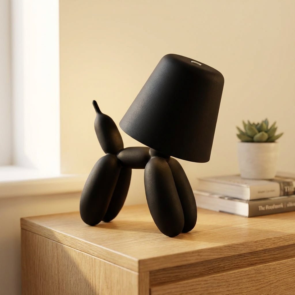 Colorful Balloon Dog Lamp featuring a modern design, touch control, and color-changing LED, perfect for adding a whimsical touch to any room. Rechargeable 1