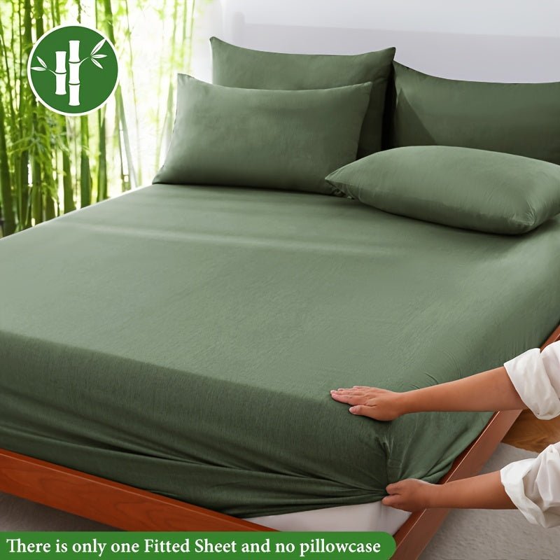 Bamboo fiber fitted sheet with deep pockets for breathable comfort, featuring cool moisture-wicking fabric ideal for a restful night's sleep. 7