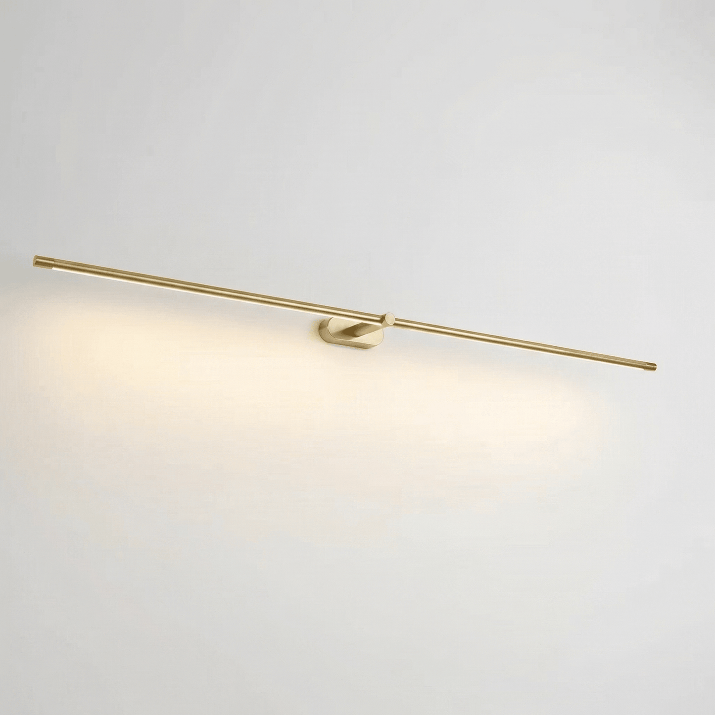 Bathroom wall light featuring a minimalist aluminum design, perfect for above mirror installation, emitting warm white LED lighting for a cozy ambiance. 5