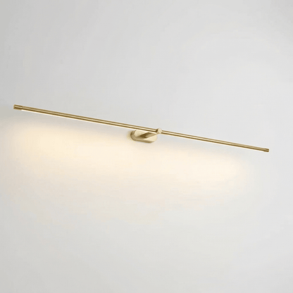 Bathroom wall light featuring a minimalist aluminum design, perfect for above mirror installation, emitting warm white LED lighting for a cozy ambiance. 5