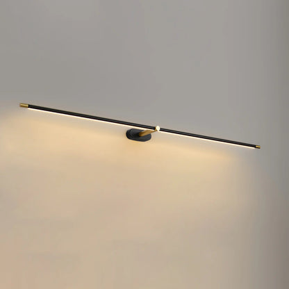 Bathroom wall light featuring a minimalist aluminum design, perfect for above mirror installation, emitting warm white LED lighting for a cozy ambiance. 0