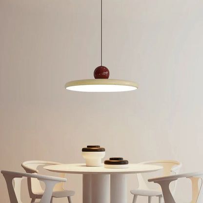 Bauhaus pendant lamp featuring a cream shade and modern minimalist design, crafted from durable metal for stylish illumination. 4