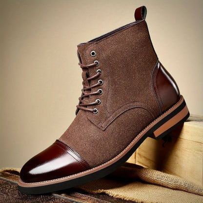 Black Leather Oxford Boots with Cushioned Insole and Closed-Lacing Design – Elegant Mens Footwear 5