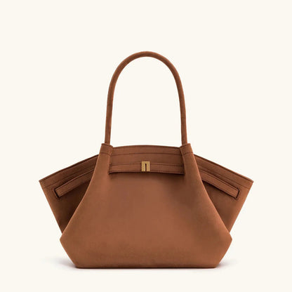 Elegant black shoulder bag with large capacity and adjustable straps, featuring a chic faux suede design for stylish women. 11