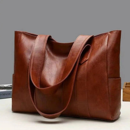 Black shoulder bag with large capacity and retro design, made of elegant PU material, perfect for women's fashion and daily use. 6
