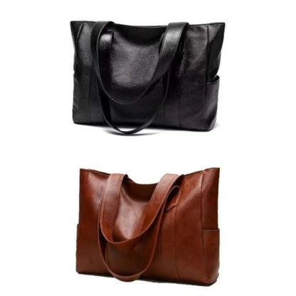 Black shoulder bag with large capacity and retro design, made of elegant PU material, perfect for women's fashion and daily use. 7