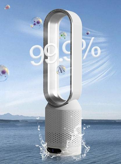 Bladeless air cooler featuring air purification, 8-speed control, and a quiet 3-in-1 design for efficient cooling and improved indoor air 5