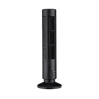 Bladeless cooling fan with LED tower design, featuring a portable 2-speed setting, ideal for desktop use and enhancing airflow without blades. 5