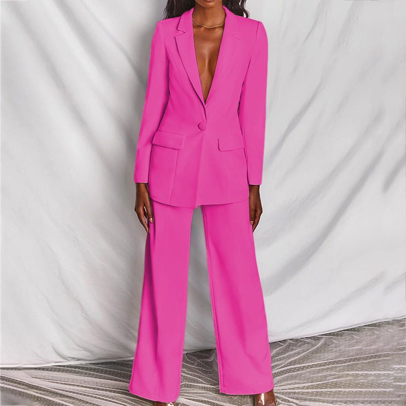 Blazer set featuring a tailored fit in trendy colors, designed for modern elegance, perfect for formal and professional wear. 9